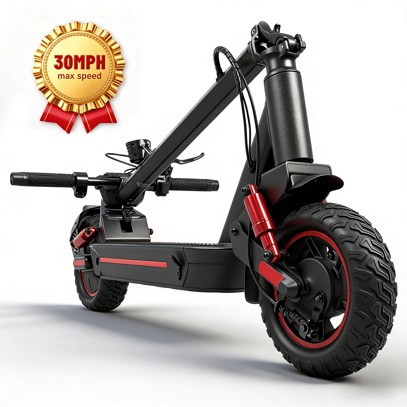 OBX Electric Scooter for Adults,Peak 1200W 30MPH Fast E-Scooter,35 Miles Range,10''Off-Road All Terrain Tires & Dual Suspension Heavy Duty Foldable Scooter,UL C