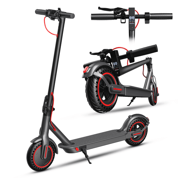 OBX 350W Electric Scooter for Adults, 18MPH & 16 Miles Long Range, 8.5" Solid Tires, Folding Commuting E-Scooter with Dual Brake System & App Control