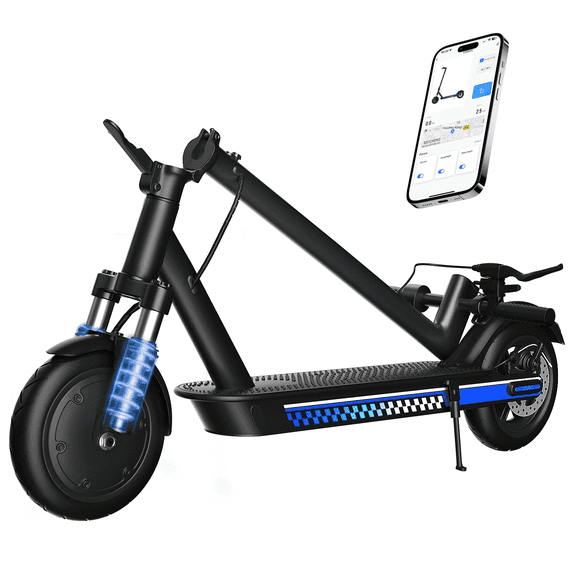 OBX 350W Electric Scooter,19MPH Top Speed,21 Miles Max Range,8.5"Pneumatic Tires Foldable Commuting E-Scooter for Adults with Double Shock System&APP