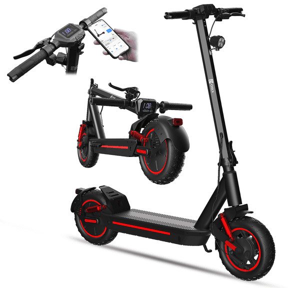 OBX Off Road Electric Scooter for Adults,1200W,30 MPH & 33 Miles Range,10Pneumatic Tire,Foldable Commuting E-Scooter with APP Control &Turn Signals