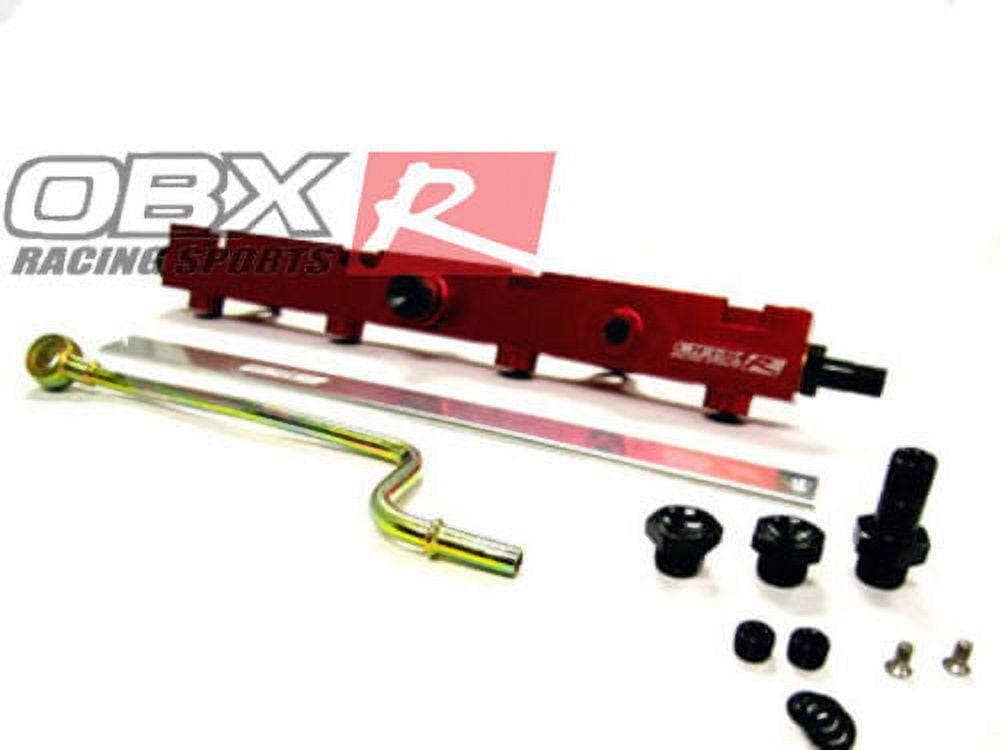OBX Stainless Red Fuel Rail Fits 0204 Civic Si, 0206 RSX TypeS K20A