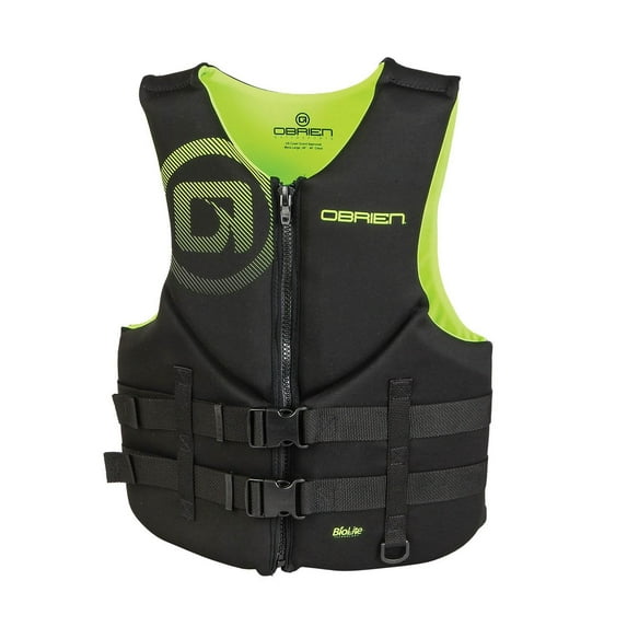 OBrien Biolite Series Traditional Mens Neoprene Life Vest Size XXL, Black/Yellow