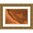 thumbnail image 1 of OBrien, Jay 14x11 Gold Ornate Wood Framed with Double Matting Museum Art Print Titled - UT, Monument Valley NP Petroglyph etching, 1 of 4