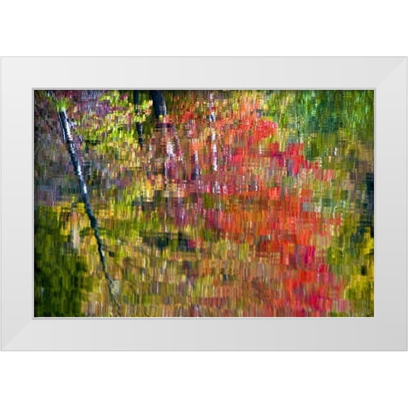 OBrien, Jay 14x11 White Modern Wood Framed Museum Art Print Titled - PA, Delaware, Water gap NRA Autumn reflection