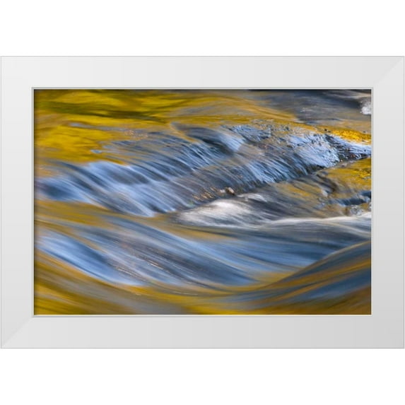 OBrien, Jay 32x23 White Modern Wood Framed Museum Art Print Titled - NY, Adirondacks Flowing water on Raquette Lake