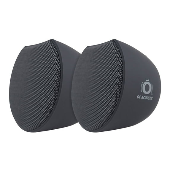 OC Acoustic Newport Plug-in Outlet Speaker with Bluetooth 5.1 and Built-in USB Type-A Charging Port - Pair (Charcoal/Black)