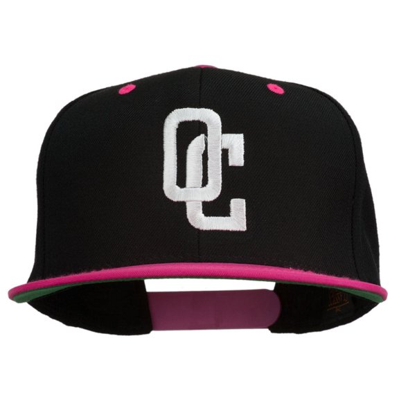 OC Embroidered Flat Bill Cap - Black Pink OSFM
