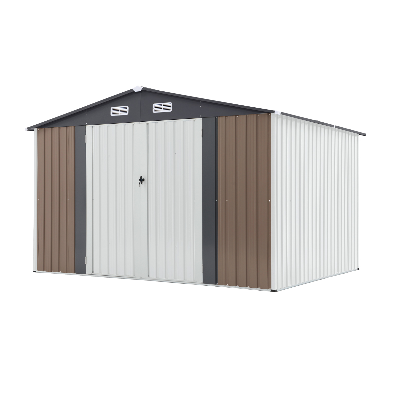 OC OrangeCasual 10' x 8' FT Outdoor Storage Shed, Metal Garden Tool