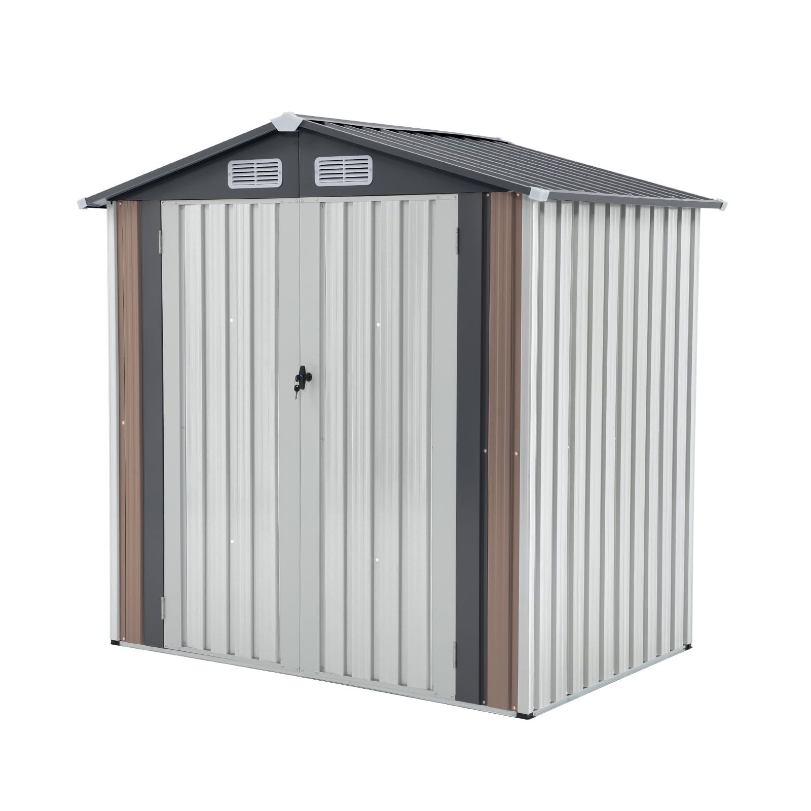 OC OrangeCasual 6' x 4' FT Outdoor Storage Shed, Metal Garden Tool