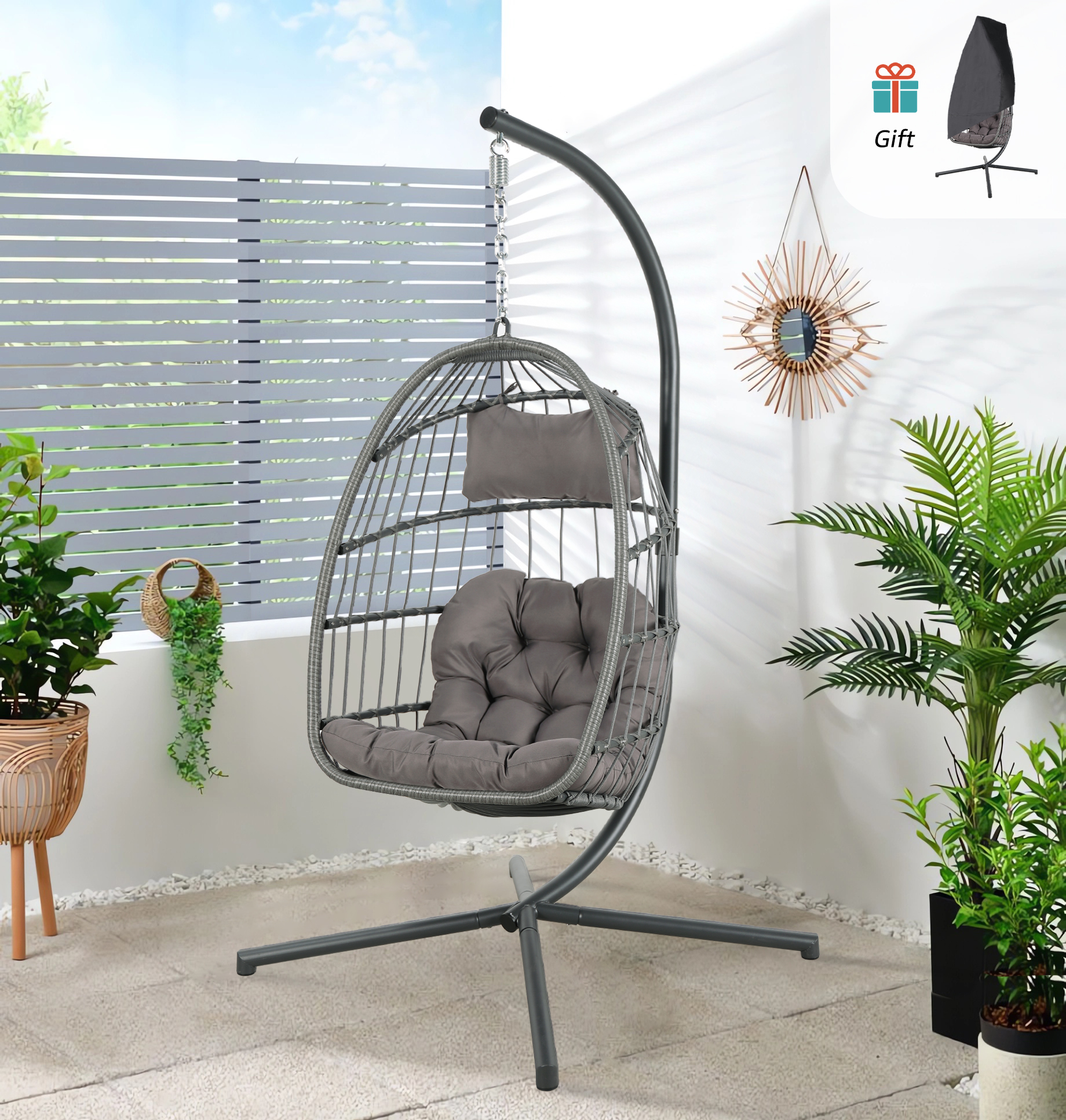 Malia outdoor wicker hanging chair Clearance