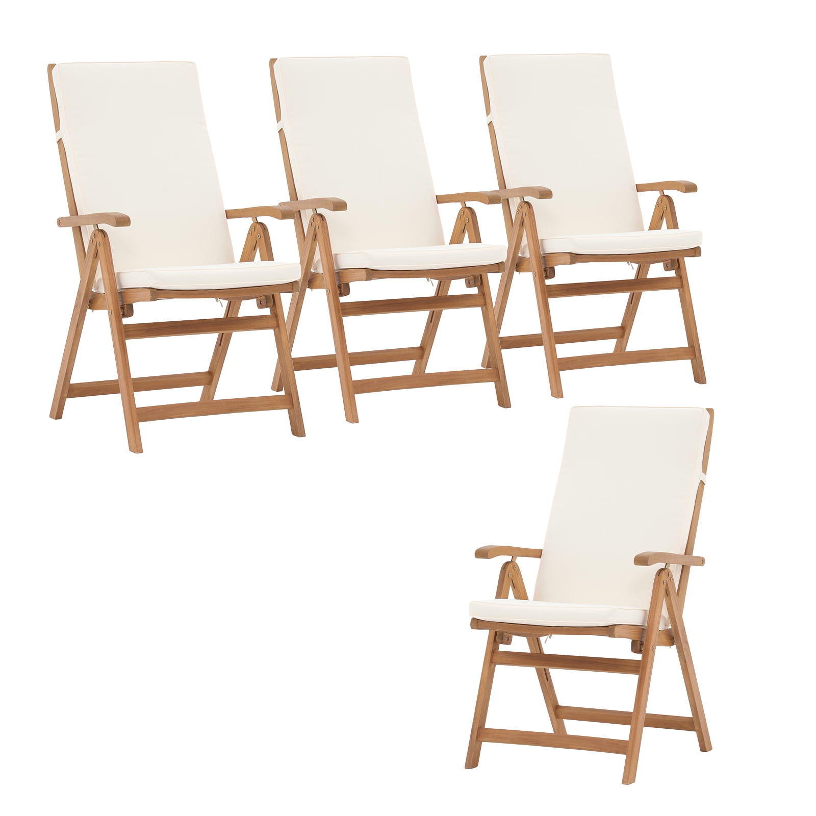 OC OrangeCasual Folding Patio Dining Chair Set of 4, Outdoor Acacia