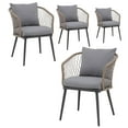 thumbnail image 1 of OC Orange-Casual Outdoor Dining Chair, All-Weather Wicker patio Dining Chair, Rattan Armchair Seating with Cushion, Set of 4, Beige Wicker, 1 of 5