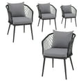 thumbnail image 1 of OC Orange-Casual Outdoor Dining Chair, All-Weather Wicker patio Dining Chair, Rattan Armchair Seating with Cushion, Set of 4, Black Wicker, 1 of 5