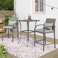 thumbnail image 1 of OC Orange-Casual Patio Bar Set, Modern All-Weather Wicker, 2 Height Rattan Bar Stools with Wood Grain Top Coffee Table, for Porch, Garden, Bistro, Light Gray Cushion, 3-Piece, 1 of 5