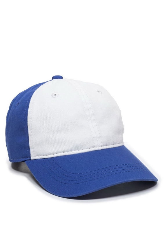 GWT-111 Unstructured Garment Washed Twill-White/Royal/Royal-Adult