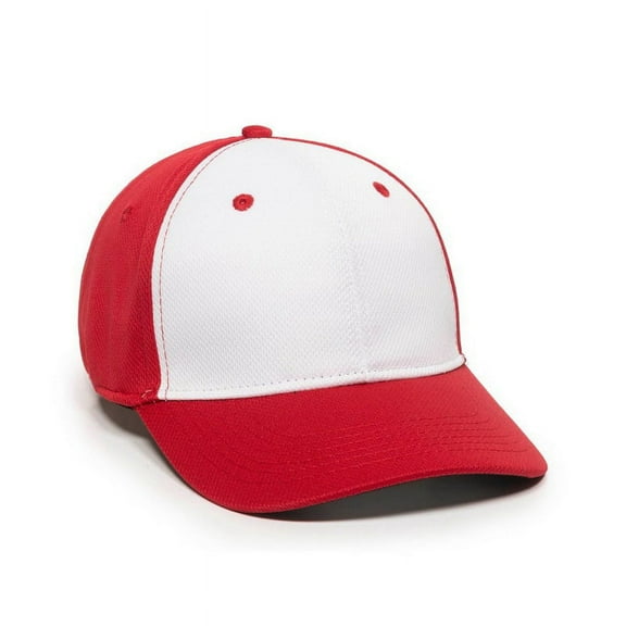 OC Sports MWS25 Flexible Fitting Cap - White Red Red