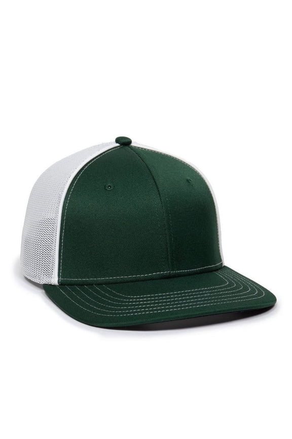 OC Sports OC12M Phenom Performance Twill Front Panel Cap -Dark Green White