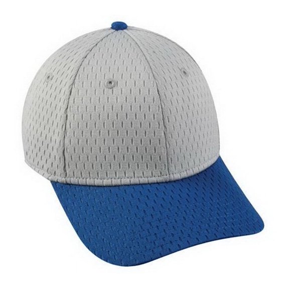 OC Sports PFX-120 Proflex Stretch Fit Mesh Baseball Cap - Light Gray Royal