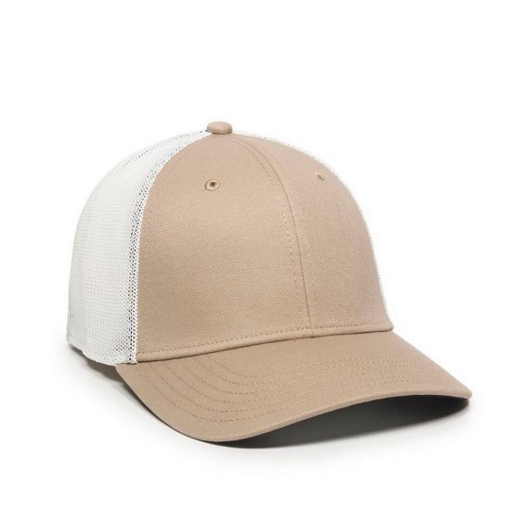 OC Sports RGR-360M Adjustable Mesh Back Cap - Khaki White