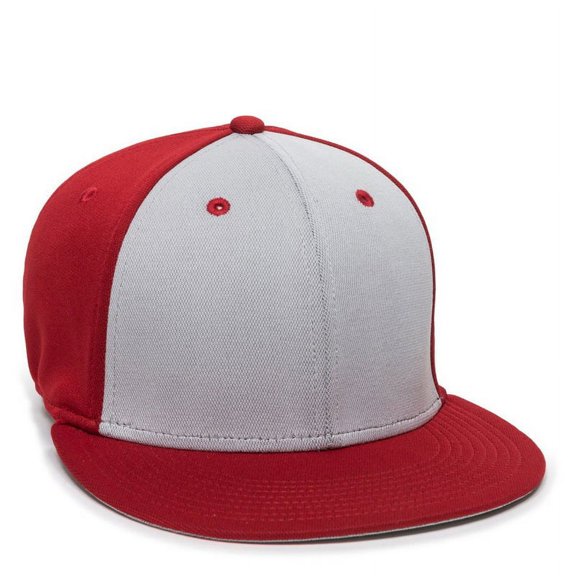 OC Sports TGS1930X Proflex Bamboo Charcoal Flat Visor Cap - Lt Gray Red