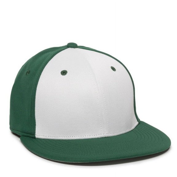 OC Sports TGS1930X Proflex Bamboo Charcoal Flat Visor Cap - Wh Dark Gn Dark Gn