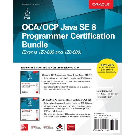 OCA/OCP Java SE 8 Programmer Certification Bundle (Exams 1Z0-808 and 1Z0-809)
