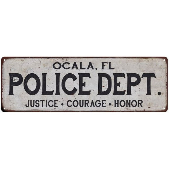 OCALA, FL POLICE DEPT. Home Decor Metal Sign Gift 6x18 206180012634