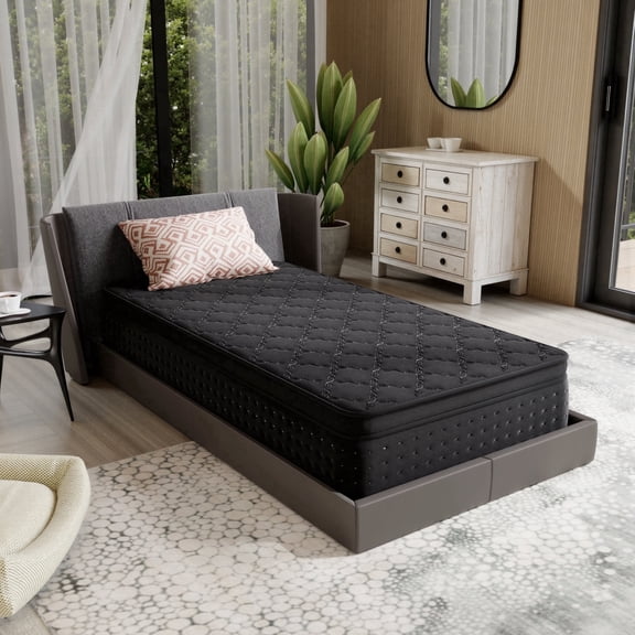 OCAMANY 10" Twin Hybrid Mattress in a Box, Memory Foam Mattress with Individually Wrapped Pocket Coils, Medium Firm Bed for Pressure Relief & Motion Isolation