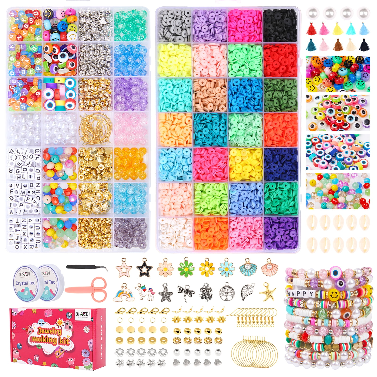 64 Pieces Charm Bracelet Making Kit Including Jewelry Beads Snake Chains,  DIY Craft for Girls, Jewelry Christmas Gift Set for Arts and Crafts for  Girls Ages 8-12 -Purple 