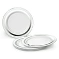 thumbnail image 1 of " OCCASIONS " 120 Pieces Pack, Heavyweight Disposable Wedding Party Plastic Plates (6.25'' Dessert/Bread Plate, Soleil White & Silver), 1 of 4