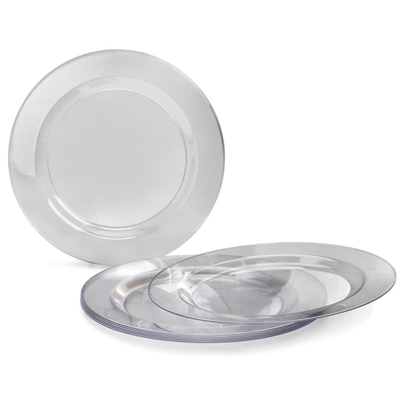 " OCCASIONS " 120 Pieces Pack, Heavyweight Disposable Wedding Party Plastic Plates (7.5'' Appetizer/Dessert Plate, Crystal, Clear)