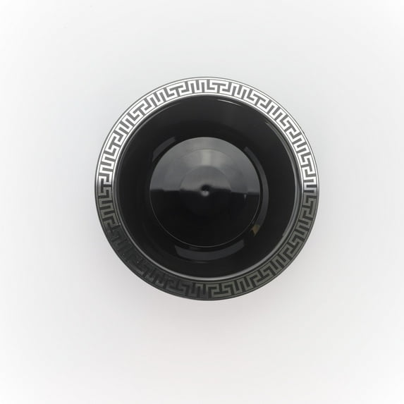 " OCCASIONS " 120 Pieces Plates Pack, Heavyweight Disposable Wedding Party Plastic Bowls (14oz Soup Bowl, Lace in Ivory & Gold)