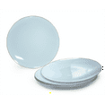 thumbnail image 1 of " OCCASIONS " 120 Plates Pack,(60 Guests) Premium Wedding Party Disposable Plastic Plates Set -60 x 10.25'' Dinner + 60 x 7.5'' Salad / Dessert (Bali, Blue & Gold), 1 of 6