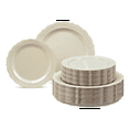 thumbnail image 1 of " OCCASIONS " 120 Plates Pack,(60 Guests) Vintage Wedding Party Disposable Plastic Plates Set -60 x 10'' Dinner + 60 x 7.5'' Salad / Dessert (Verona Plain Ivory), 1 of 8