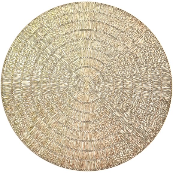 " OCCASIONS " 20 Pieces Pack / Centerpiece Placemats Washable Easy to Clean PVC Heat-resistand Woven Vinyl Table Mats (Splendor Matt Gold)