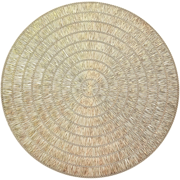 " OCCASIONS " 20 Pieces Pack / Centerpiece Placemats Washable Easy to Clean PVC Heat-resistand Woven Vinyl Table Mats (Splendor Matt Gold)