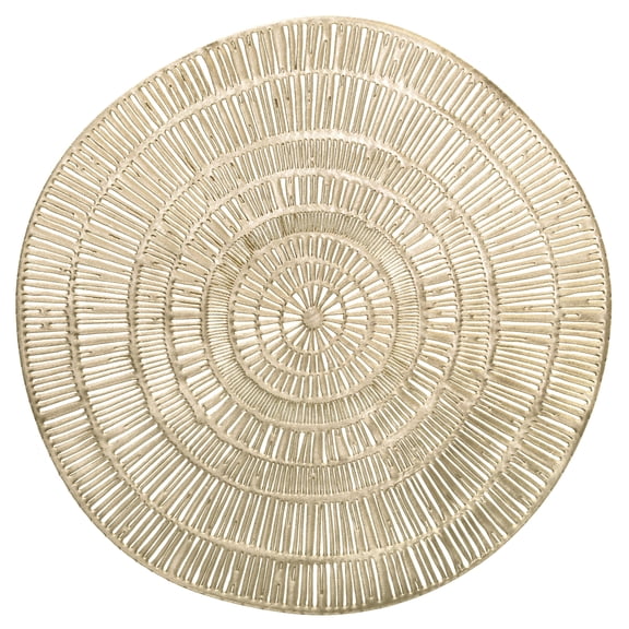 " OCCASIONS " 20 Pieces Pack Pressed Vinyl Metallic Placemats / Wedding Accent Centerpiece Placemat (Cleo Gold)