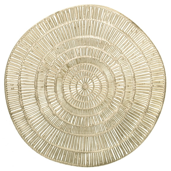 " OCCASIONS " 20 Pieces Pack Pressed Vinyl Metallic Placemats / Wedding Accent Centerpiece Placemat (Cleo Gold)