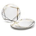 thumbnail image 1 of " OCCASIONS " 240 Pieces Pack, Heavyweight Disposable Wedding Party Plastic Plates (10.5'' Dinner Plate, Monet, White & Gold), 1 of 4