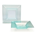thumbnail image 1 of " OCCASIONS " 240 Pieces Pack, Heavyweight Disposable Wedding Party Plastic Square Bowls For Christmas(12oz Soup Bowl, Vitro Clear/Turquoise), 1 of 4