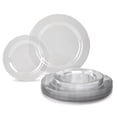 thumbnail image 1 of " OCCASIONS " 240 Pieces Pack,(120 Guests) Premium Wedding Party Disposable Plastic Plates Set -120 x 10.25'' Dinner + 120 x 7.5'' Salad / Dessert (Crystal, Clear), 1 of 3