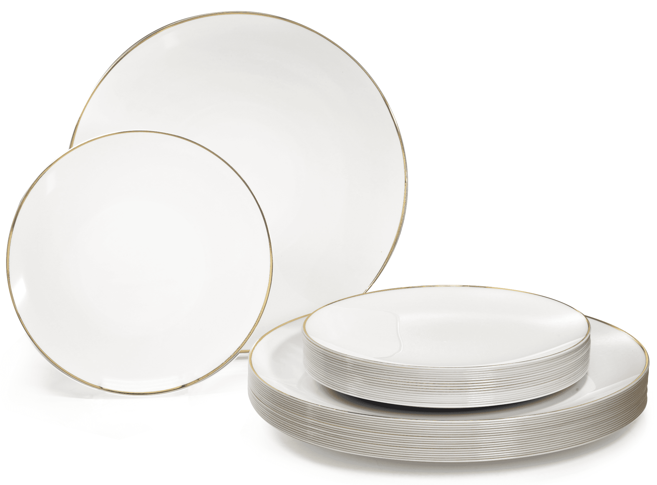 OCCASIONS \" 240 Plates Pack  120 Guests  Heavyweight Wedding Party Disposable Plastic Set 120 X 10 5 Dinner 120 8 Salad Dessert Plate Imperial Blue Gold