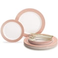 thumbnail image 1 of OCCASIONS 360 Pcs set (60 guest) Wedding Disposable Plastic Plate and Silverware Combo 10.5" + 7.5" + Silverware (Double Fork) (Rio in White & Pearled Blush Pink), 1 of 8