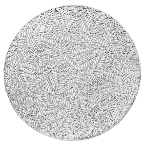 " OCCASIONS " 40 Pieces Pack / Centerpiece Placemats Washable Easy to Clean PVC Heat-resistand Vinyl Table Mats (Aspen Shiny Silver)