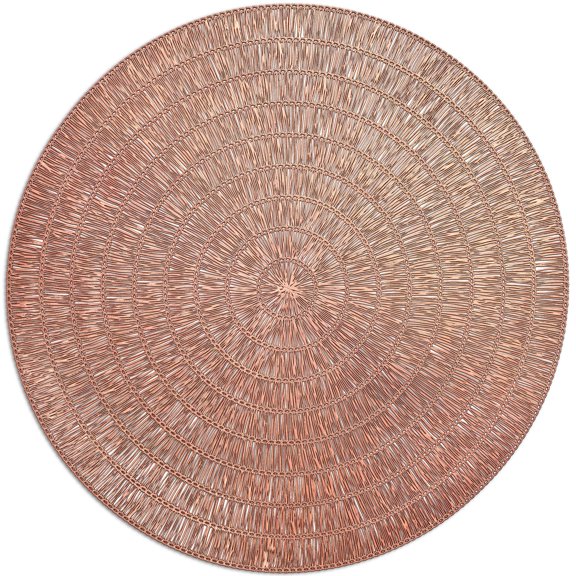 " OCCASIONS " 40 Pieces Pack / Centerpiece Placemats Washable Easy to Clean PVC Heat-resistand Woven Vinyl Table Mats (Splendor Matt Rose Gold)
