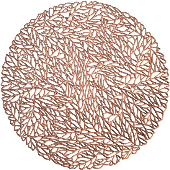 " OCCASIONS " 40 Pieces Pack Pressed Vinyl Metallic Placemats / Wedding Accent Centerpiece Placemat (Spring, Rose Gold)
