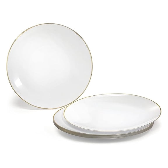 " OCCASIONS " 40 Plates Pack, Disposable Wedding Party Plastic Plates (10.25'' Dinner Plate, Bali in White & )