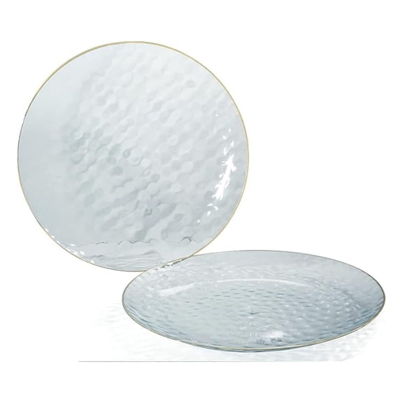 " OCCASIONS " 40 Plates Pack, Disposable Wedding Party Plastic Plates (10'' Dinner Plate, Coastal Clear & )
