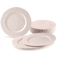 thumbnail image 1 of " OCCASIONS " 40 Plates Pack, Extra Heavyweight Disposable Vintage Wedding Party Plastic Plates (11'' Dinner Plate, Chateau in Blush Pink), 1 of 9