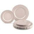 thumbnail image 1 of " OCCASIONS " 50 Plates Pack (25 Guests)-Extra Heavyweight Vintage Wedding Disposable / Reusable Plastic Plates 25 x 11'' Dinner + 25 x 8.25'' Salad / Dessert (Chateau Blush Pink), 1 of 7